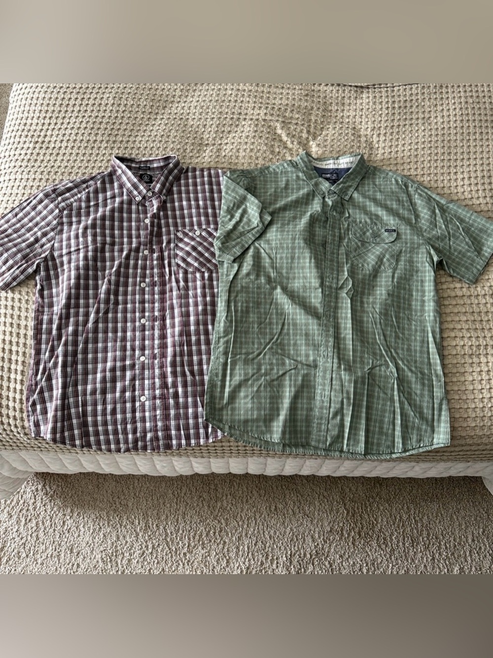Short-Sleeve Button-Up Plaid Shirt - Men's